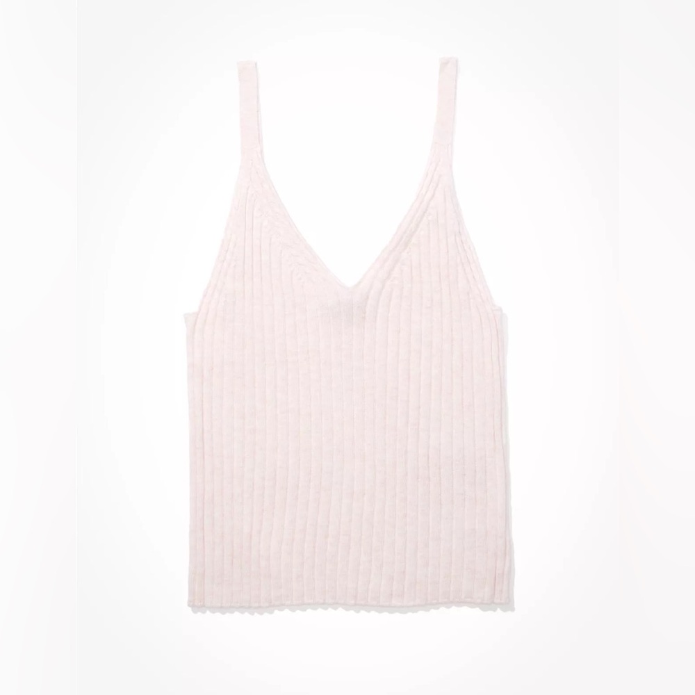 American Eagle Pink Cable Knit Sweater Tank Top - S